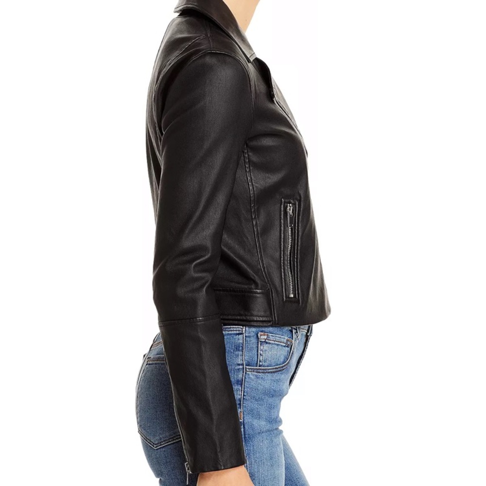 NWOT THEORY NEW MOTO AUTUMN LEATHER JACKET - Picture 10 of 12